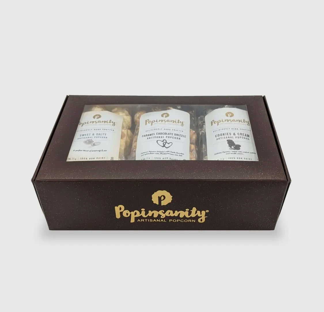 Fancy Popcorn Gift Box | 3 Top Vegan Flavors | Kosher Snack