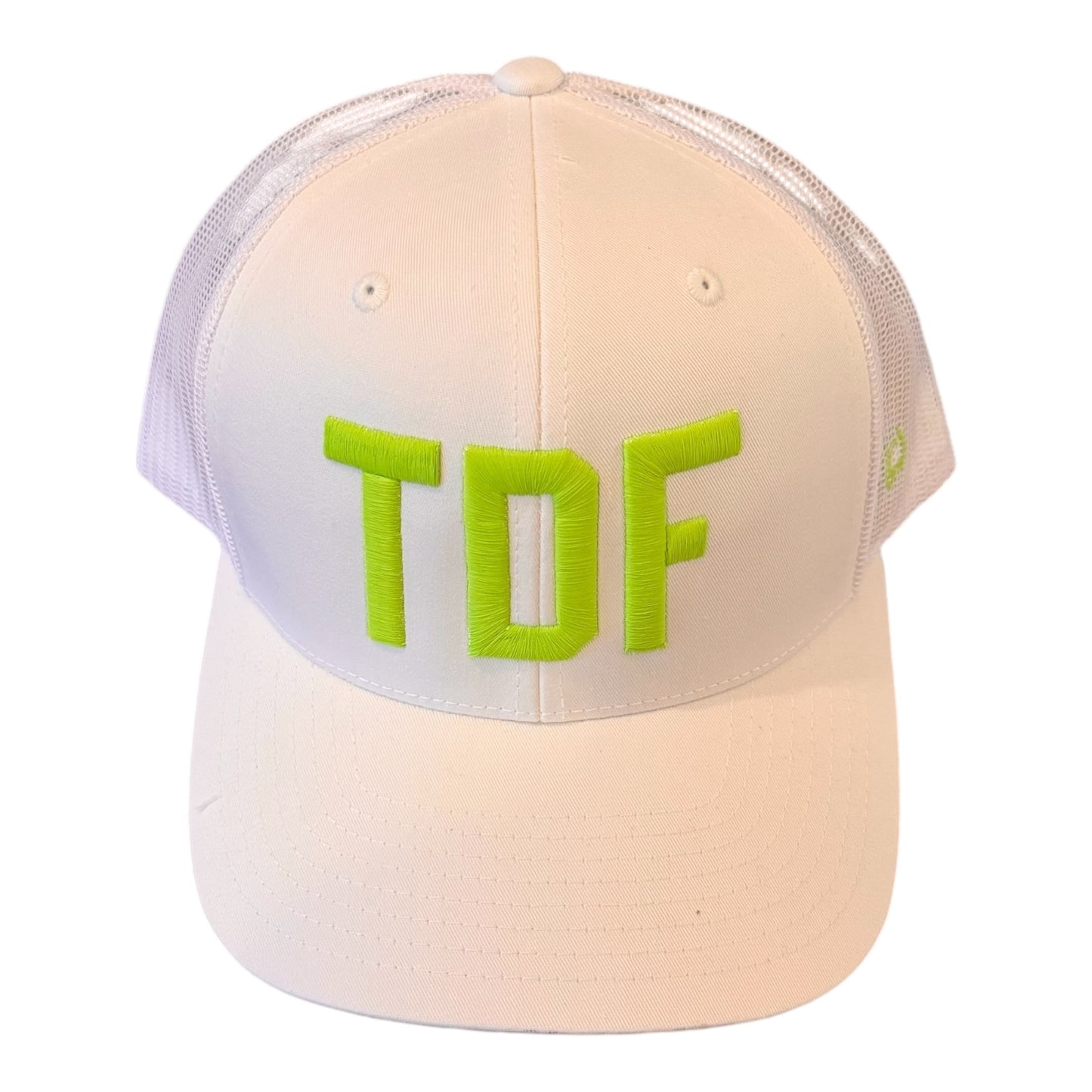 FUNDRAISER - THE DANCE FACTORY “TDF” 3D EMBROIDERED TRUCKER HAT - NEON GREEN